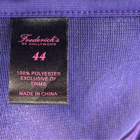 VTG Frederick’s of Hollywood Purple Satin Lace Up Corset Halter Garter Size 44 - Picture 4 of 5